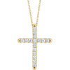 14K Yellow 1/2 CTW Diamond French-Set Cross Necklace - Siddiqui Jewelers