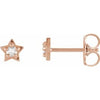 14K Rose .05 CTW Rose-Cut Natural Diamond Petite Star Earrings Siddiqui Jewelers