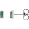 Platinum Natural Green Tourmaline Channel-Set Earrings Siddiqui Jewelers