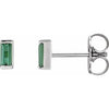 14K White Natural Green Tourmaline Channel-Set Earrings Siddiqui Jewelers