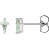 14K White Lab-Grown Green Sapphire Earrings Siddiqui Jewelers