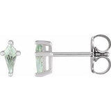 Platinum Lab-Grown Green Sapphire Earrings Siddiqui Jewelers