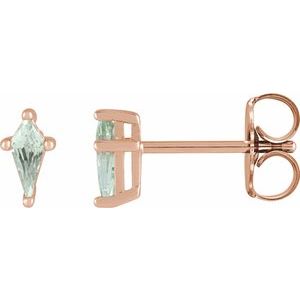 14K Rose Lab-Grown Green Sapphire Earrings Siddiqui Jewelers