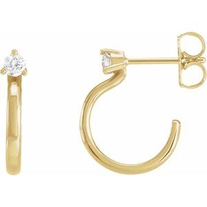 14K Yellow 1/8 CTW Natural Diamond Hoop Earring Siddiqui Jewelers