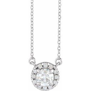 14K White 3/4 CTW Natural Diamond 18" Necklace Siddiqui Jewelers
