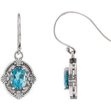 Sterling Silver Swiss Blue Topaz Earrings - Siddiqui Jewelers