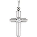 Sterling Silver .06 CTW Diamond Cross Pendant - Siddiqui Jewelers
