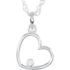 14K White .02 CTW Diamond Heart 18" Necklace - Siddiqui Jewelers