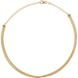 14K Yellow 5-Strand Bead Chain 13-16" Choker - Siddiqui Jewelers