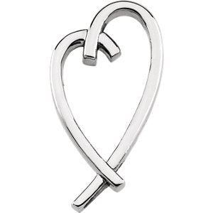 14K White 32.5x15.2 mm Heart Pendant - Siddiqui Jewelers