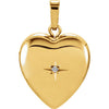 14K Yellow .005 CT Diamond Heart Shape Locket - Siddiqui Jewelers