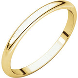 14K Yellow 2 mm Half Round Band Size 9.5 - Siddiqui Jewelers