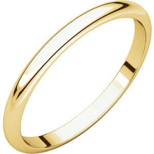 10K Yellow 2 mm Half Round Band Size 9.5 - Siddiqui Jewelers
