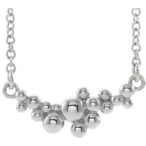 14K White Scattered Bead 18" Necklace - Siddiqui Jewelers