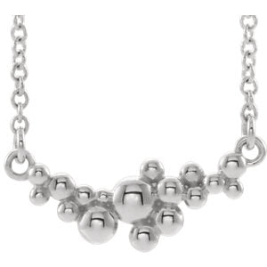Sterling Silver Scattered Bead 16" Necklace - Siddiqui Jewelers