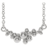 14K White Scattered Bead 16" Necklace - Siddiqui Jewelers