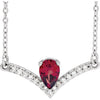 14K White Mozambique Garnet & .08 CTW Diamond 18" Necklace - Siddiqui Jewelers