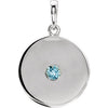 Sterling Silver Aquamarine Disc Pendant - Siddiqui Jewelers
