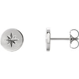 Platinum 7.8 mm Starburst Earrings - Siddiqui Jewelers
