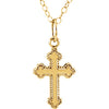 14K Yellow 16x10 mm Youth Cross 15" Necklace - Siddiqui Jewelers