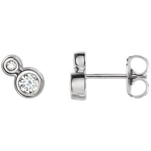 14K White Sapphire & .03 CTW Diamond Earrings - Siddiqui Jewelers
