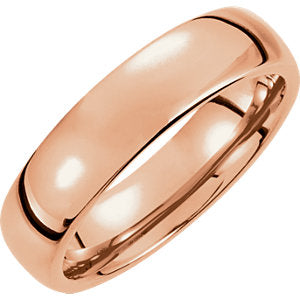 Tungsten with 18K Rose Gold PVD 6 mm Half Round Band Size 6 - Siddiqui Jewelers