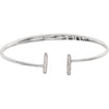 14K White 1/6 CTW Diamond Bar Hinged Cuff Bracelet - Siddiqui Jewelers