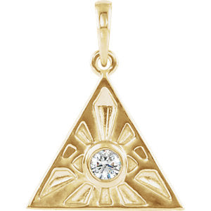 14K Yellow 1/10 CTW Diamond Eye of Providence Pendant - Siddiqui Jewelers