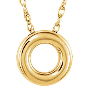 14K Yellow 18x10 mm Circle Chain Slide 18" Necklace - Siddiqui Jewelers
