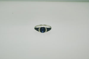 Natural Sapphire Ring Set in 14k White Gold - Siddiqui Jewelers
