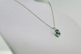 Green Spinel and Diamond Necklace in 14K White Gold - Siddiqui Jewelers