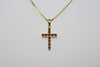 Ruby Cross Necklace Set in 18K Yellow Gold - Siddiqui Jewelers
