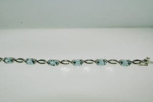 Aquamarine Bracelet in 14K White Gold - Siddiqui Jewelers