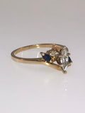 14K Yellow Gold Diamond and Sapphire Ring - Siddiqui Jewelers