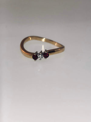 14K Yellow Gold Diamond and Ruby Ring - Siddiqui Jewelers