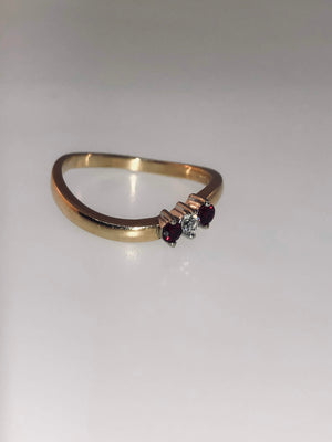14K Yellow Gold Diamond and Ruby Ring - Siddiqui Jewelers