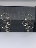 14K White Gold Modern Waterfall Diamond Earrings - Siddiqui Jewelers