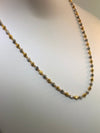 22K Two-tone Gold Beaded Necklace 24" - Siddiqui Jewelers
