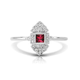 14K White Gold Ruby & Diamond Fashion Ring - Siddiqui Jewelers