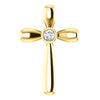 14K Yellow .10 CT Diamond Cross Pendant - Siddiqui Jewelers