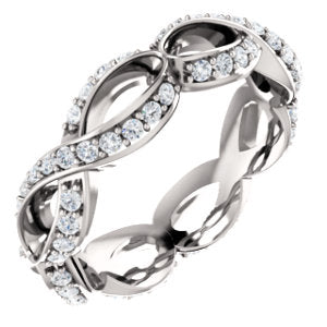 Platinum 1/2 CTW Diamond Sculptural-Inspired Eternity Band Size 5.5 - Siddiqui Jewelers