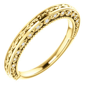 14K Yellow .07 CTW Diamond Vintage-Inspired Band - Siddiqui Jewelers