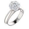 14K White 1/2 CTW Diamond Cluster Engagement Ring - Siddiqui Jewelers