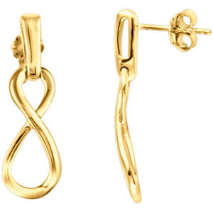 14K Yellow Infinity-Inspired Dangle Earrings - Siddiqui Jewelers