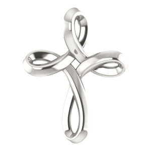 Sterling Silver 13.35x10.42 mm Youth Cross Pendant - Siddiqui Jewelers