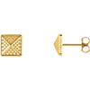 14K Yellow Granulated Pyramid Earrings - Siddiqui Jewelers