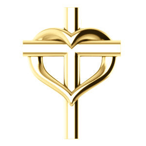 14K Yellow Youth Cross with Heart Pendant - Siddiqui Jewelers