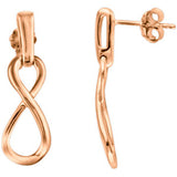 14K Rose Infinity-Inspired Dangle Earrings - Siddiqui Jewelers