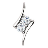 14K White 1/2 CTW Diamond Two-Stone Pendant - Siddiqui Jewelers
