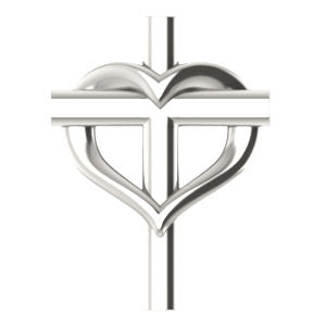 Sterling Silver Youth Cross with Heart Pendant - Siddiqui Jewelers